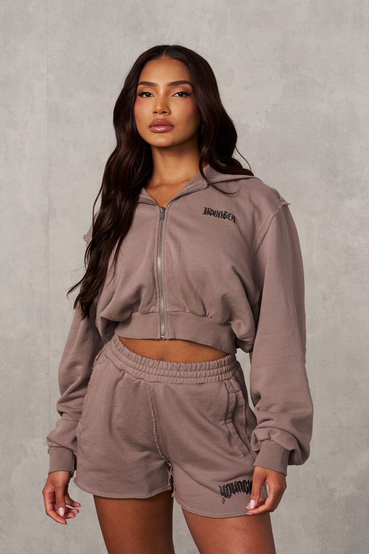W548 Rebel Crop Zip up Hoodie
